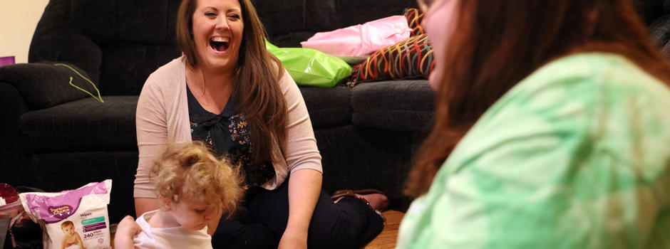 Mother with infant daughter