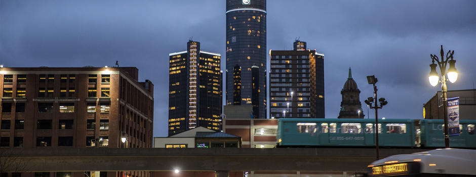 Detroit City Skyline