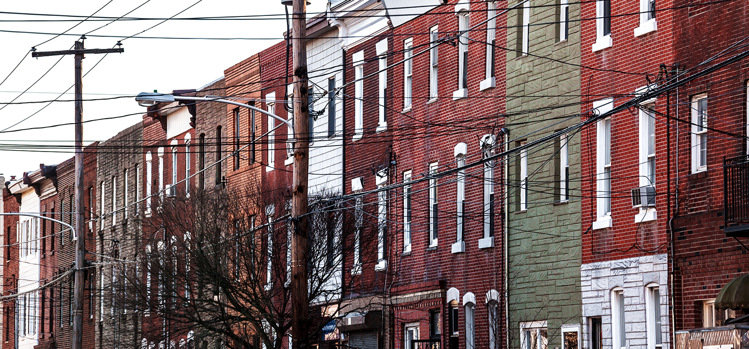 A row of townhomes