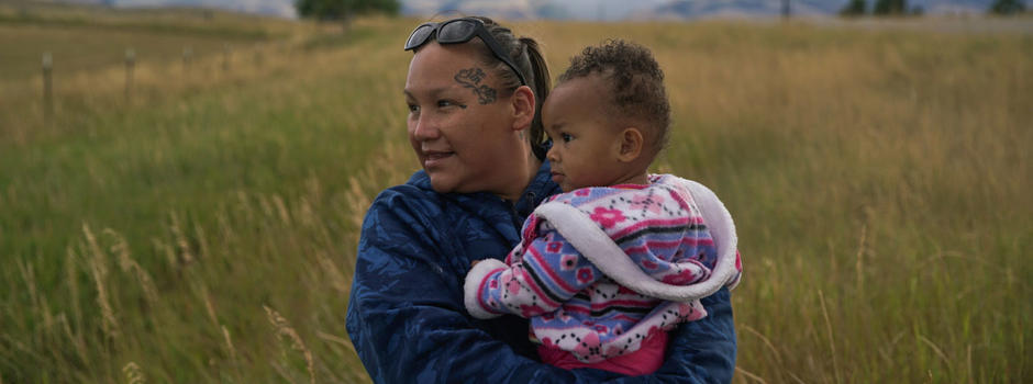 Desirae holding her daughter LaRose Leigh