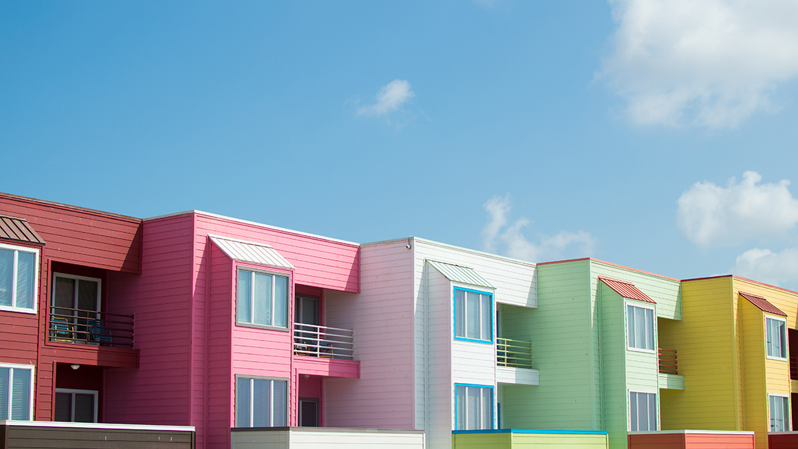Row of condos. 