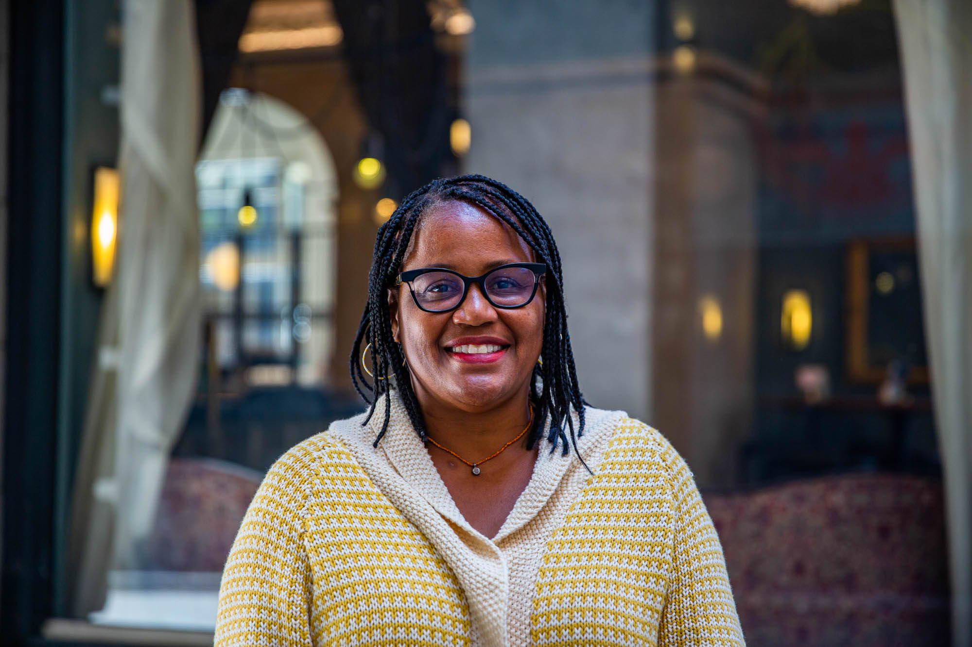 Andrea Evans, former director of CHI between 2021 and 2022, stands outside the Tipping Point Community building.
