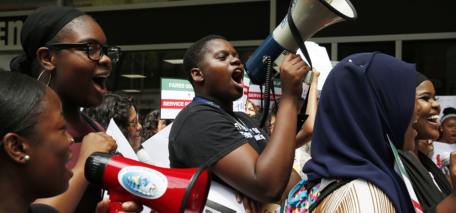 Protesters call for reduce fares for low-income riders