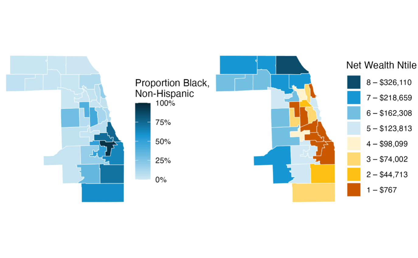 Lack of Net Worth Is Concentrated in Black Communities in Chicago and Cook County