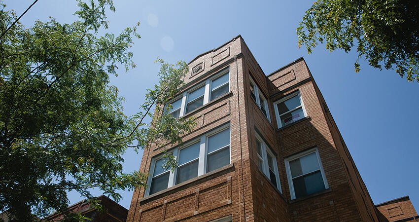 A building in Humboldt Park operated by LUCHA, a community-based, nonprofit affordable housing provider in Chicago. LUCHA partnered with Bickerdike and Elevate Energy to create R2I2.