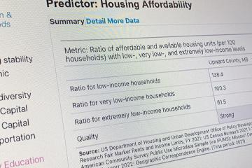 Screenshot of Mobility Data Tables website.
