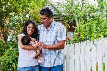 photo of family with child
