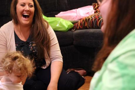 Mother with infant daughter