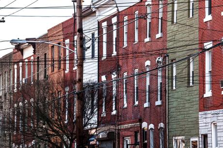 A row of townhomes
