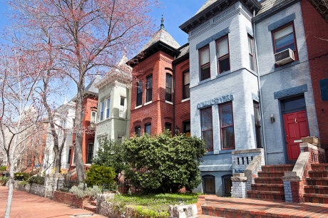A row of townhomes.