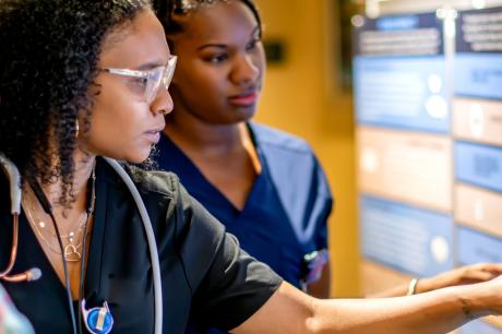 Medical professionals at work in hospital