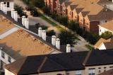 Aerial view of roofs neighborhood