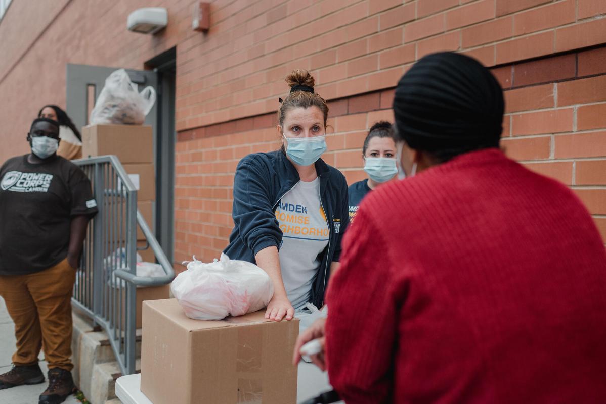 Camden Promise Neighborhood works with KIPP Cooper Norcross Academy and other local partners to organize the Hope Mobile food distribution