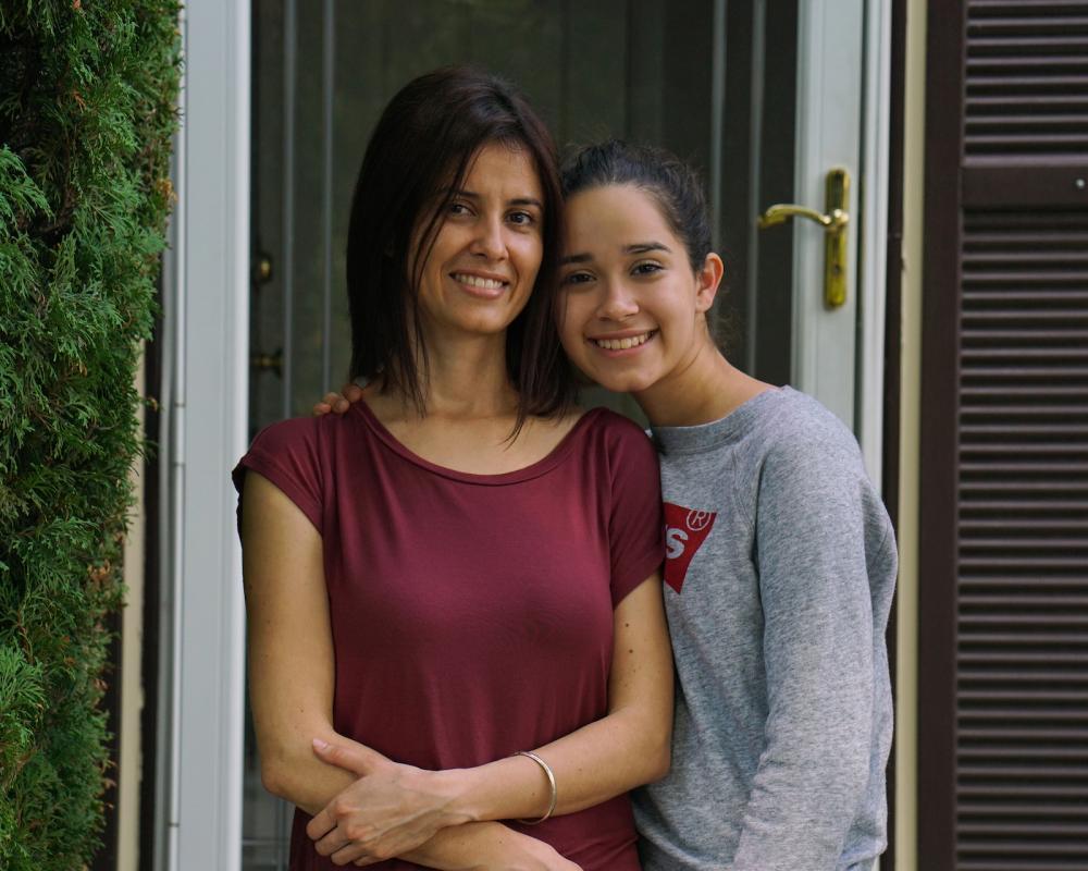 Coral, now 36, and Diana, now 16, outside their home in Vienna, Virginia. Diana is starting to look at colleges, and Coral wants to make sure Diana doesn’t have to work while she’s in school so she can get the most out of her education.