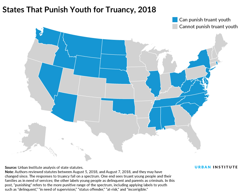 States That Allow Valid Court Order (VCO) Exceptions to Detain Truant Youth, 2014